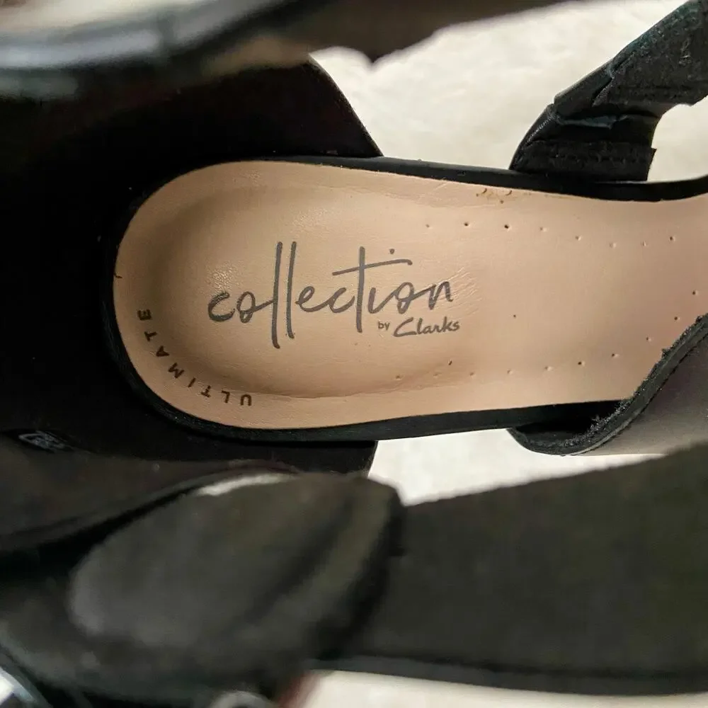 Clarks Leather Chunky Heels - Picture 5 of 8